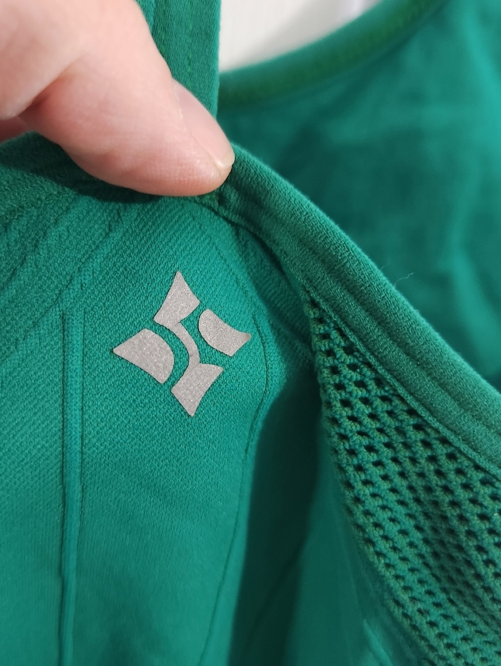 Nux green large razorback tank top built in sports bra ventilated athleisure - Picture 4 of 9